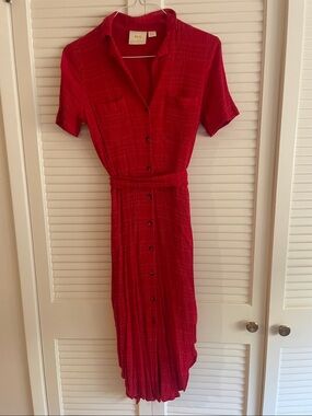 Red Anthropologie Maeve shirt dress Sz Small